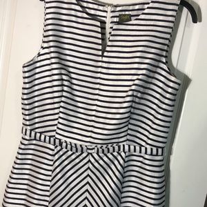 Navy and white striped dress NWT